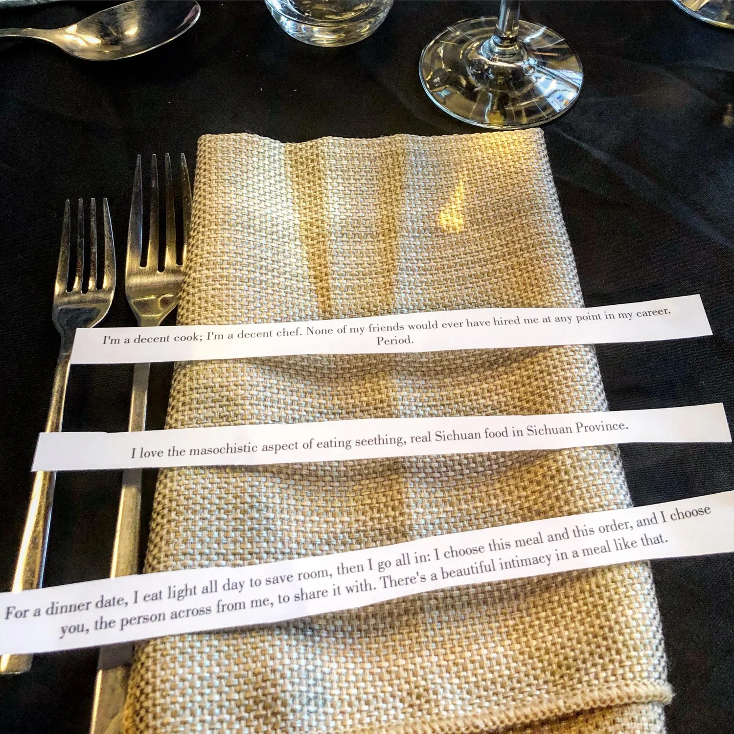 Yes, Reservations — photograph from the evening
